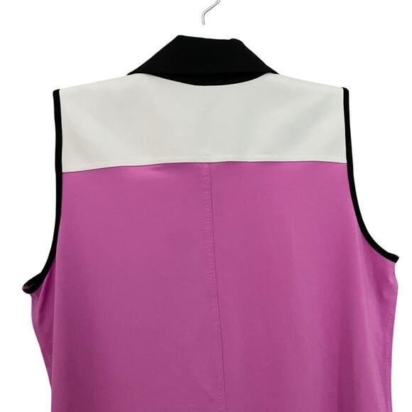 BELYN KEY White Iris Black Colorblock Sleeveless Golf Shirt - Iris M - Picture 6 of 10